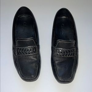 Cole Haan Black Loafers with Woven Vamp